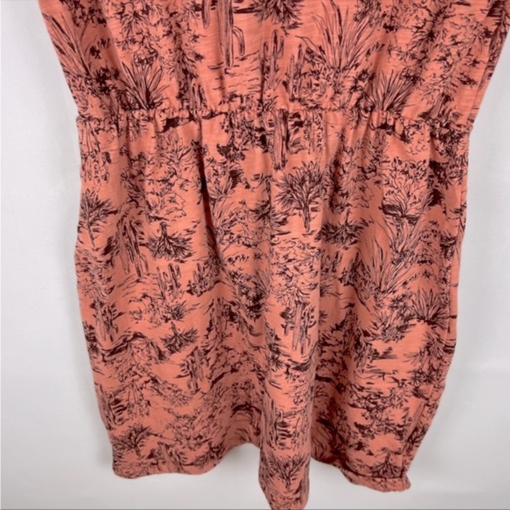 ๐ธ3/$25 Old Navy Slub-Knit Coral Cactus Print Relaxed Fit T-Shirt Dress, Size S - Picture 9 of 16